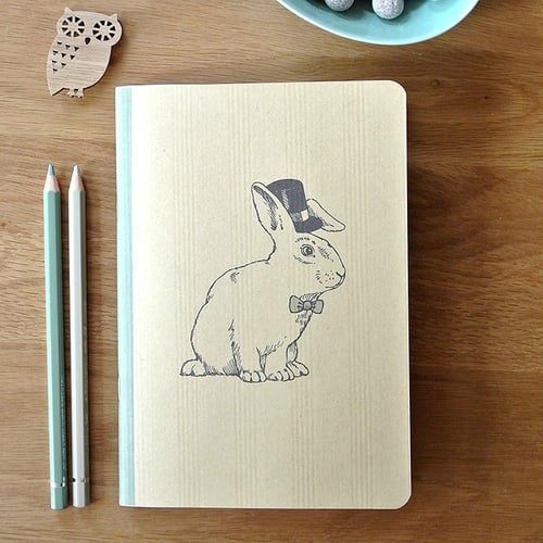 Image of Cahier A5 Lapin Magicien couverture Kraft