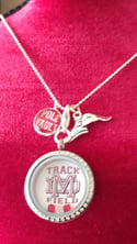 Track and field charm necklace