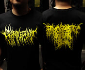 Image of Coprocephalic T-Shirt Yellow Logo Atmospheric Guttural Slam