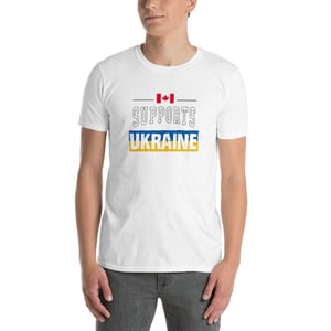 Image of Canada supports Ukraine Unisex T-Shirt