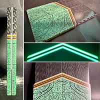 Image 1 of Crosscut Carbon Fiber & TOPO Grip-Tec GLOW Segmented Knife Scales