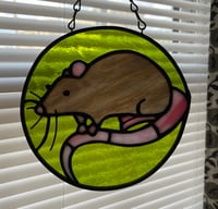 Image 1 of Stained glass little rat suncatcher