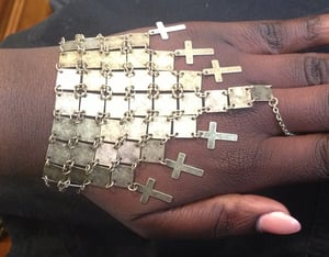 Image of Metal Cross Ring Bracelet