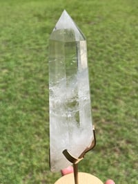 Image 2 of Polished Clear Quartz Crystal Point In Custom Stand #2901