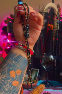 Image 2 of La Negra Black And Gold Beaded Collar 
