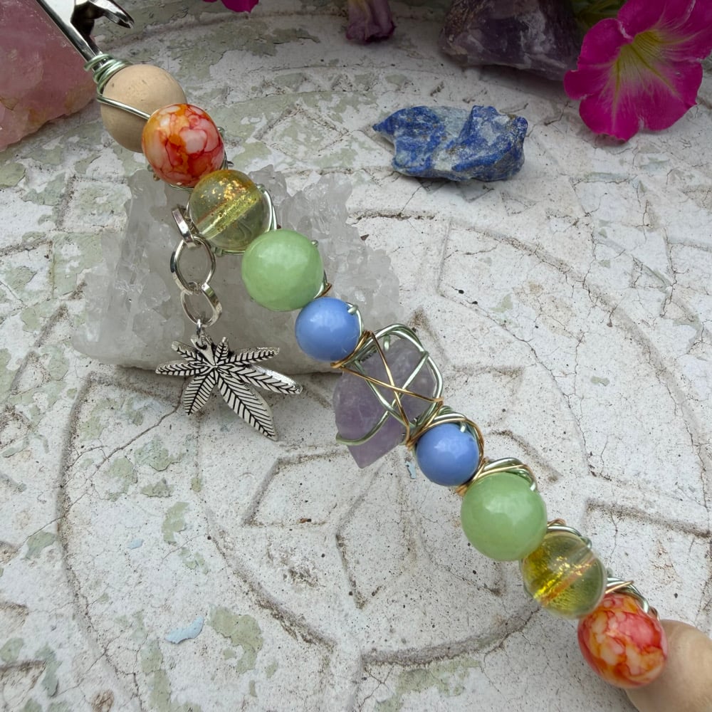 Image of rainbow amethyst roach clip 