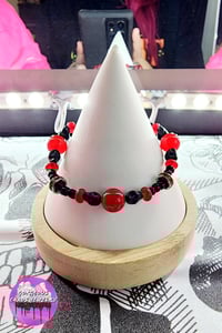 Image 1 of Black n Red Skull Bracelet 