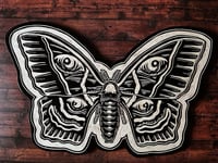 Image 1 of Eyed Moth Woodcut