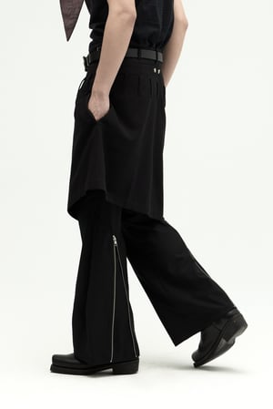 Image of EQUALNEAR - Ammo Belt Flared Pants (Black)