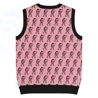 Image 2 of Eugene Teal - Frog with Knife Knit V-neck Vest - Pik and Black
