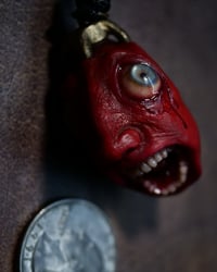 Image 15 of Egg of the King bleeding eyes pendant, adjustable cord, OOAK,