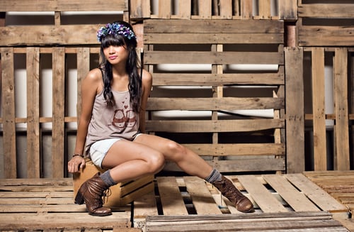 Image of "Panda Bums" Racerback Tank (Pebble Brown)