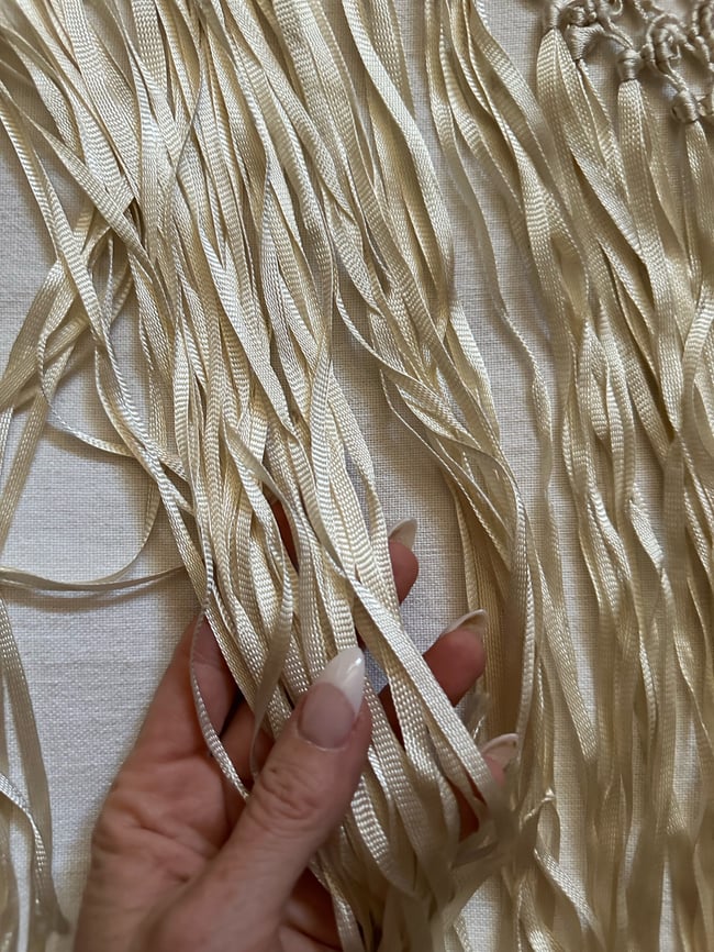 antique crochet ribbon shawl