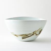 Image 1 of large umber and white porcelain bowl
