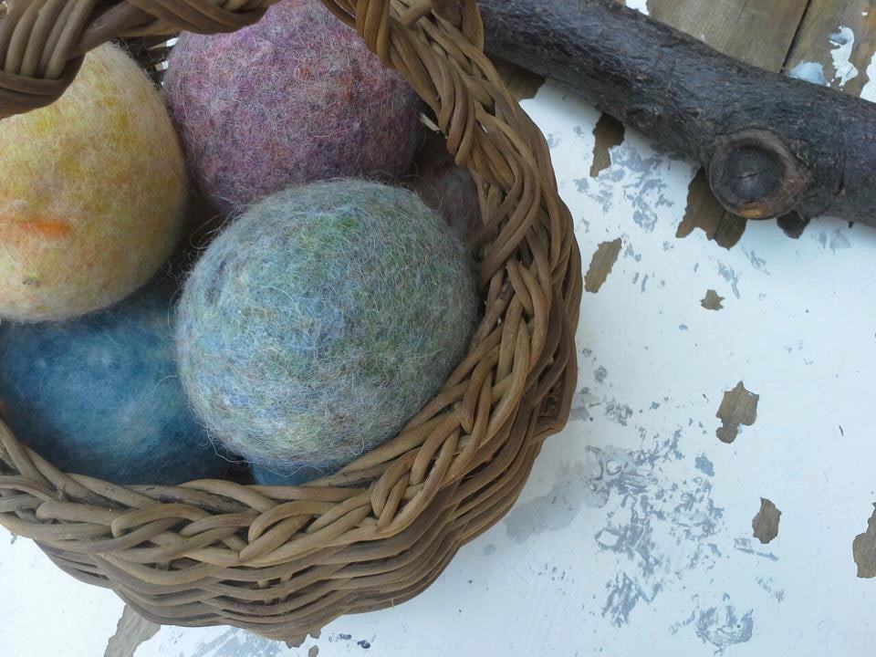 Image of Wool Dryer Balls, 6 rustic heathers FREE SHIPPING to USA