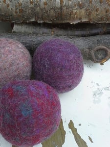 Image of Wool Dryer Balls, 6 plummy purples FREE SHIPPING TO USA