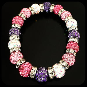 Image of 10mm White/light Pink/Pink/Lavendar + 10mm crystal clear spacers 