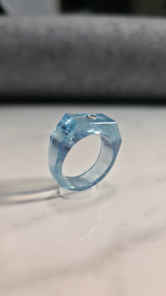 Image of Aquamarine Diamond Ring