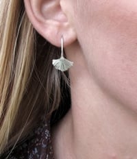 Image 5 of Ginkgo Leaf Earrings 18k Gold