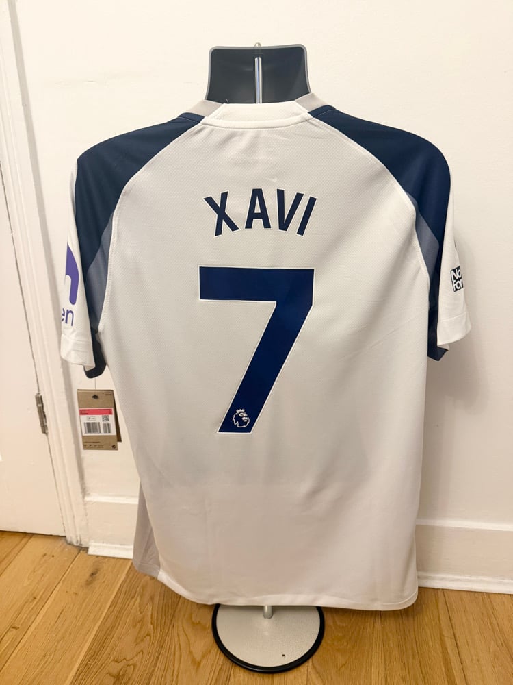 Image of PRE ORDER: NEW Tottenham Hotspur “XAVI 7” 2025/26 Home Shirt + Poppy/PL patches (L)