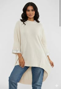 Image 1 of EMBELLISHED SLEEVE OVERSIZED JUMPER