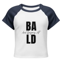 Image 5 of BALD AF BLK Women’s Micro Rib Raglan Baby Tee