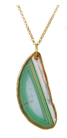 Image of Poppy Natural Stone Necklace:: Emerald Green