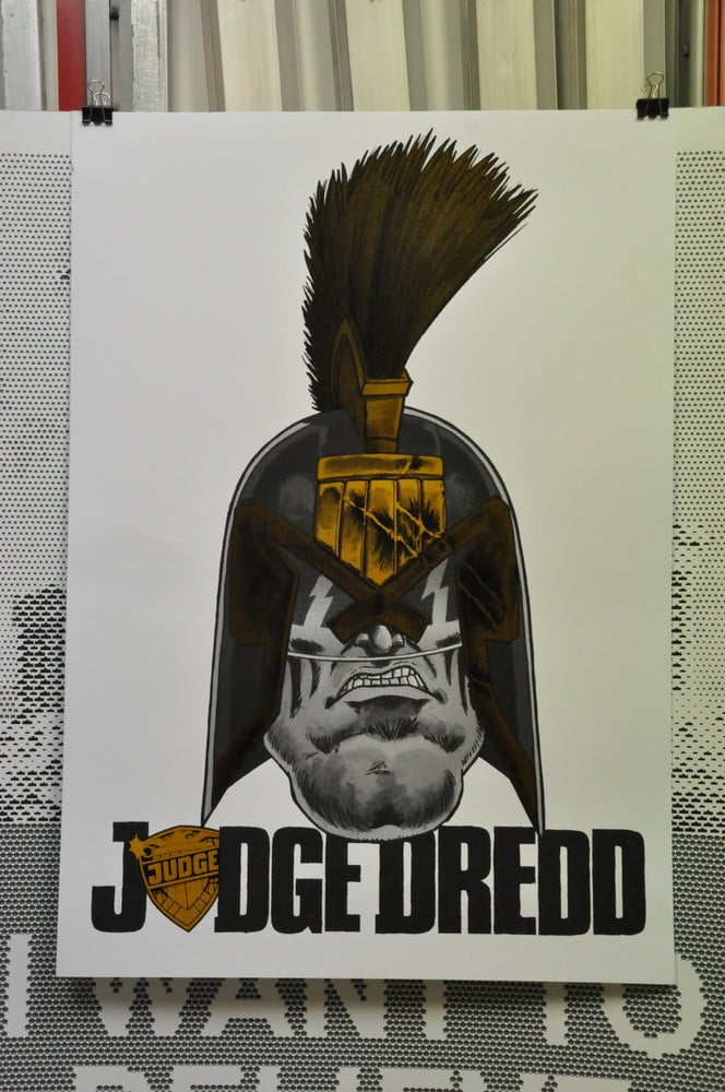 Judge Dredd / Rufus Dayglo & Comicdom Con Athens 2013 / Silkscreen