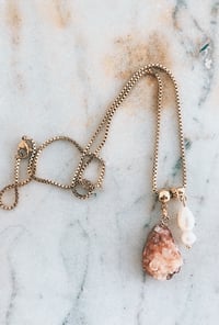 Peachy Druzy necklace 