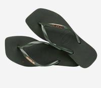 Image 2 of NEW...... Havaianas Square Logo Metallic -  Green Olive