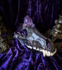 Amethyst, Quartz & Carborundum- Grey Wolf Skull
