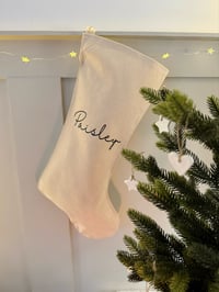 Image 3 of Personalised linen look stocking