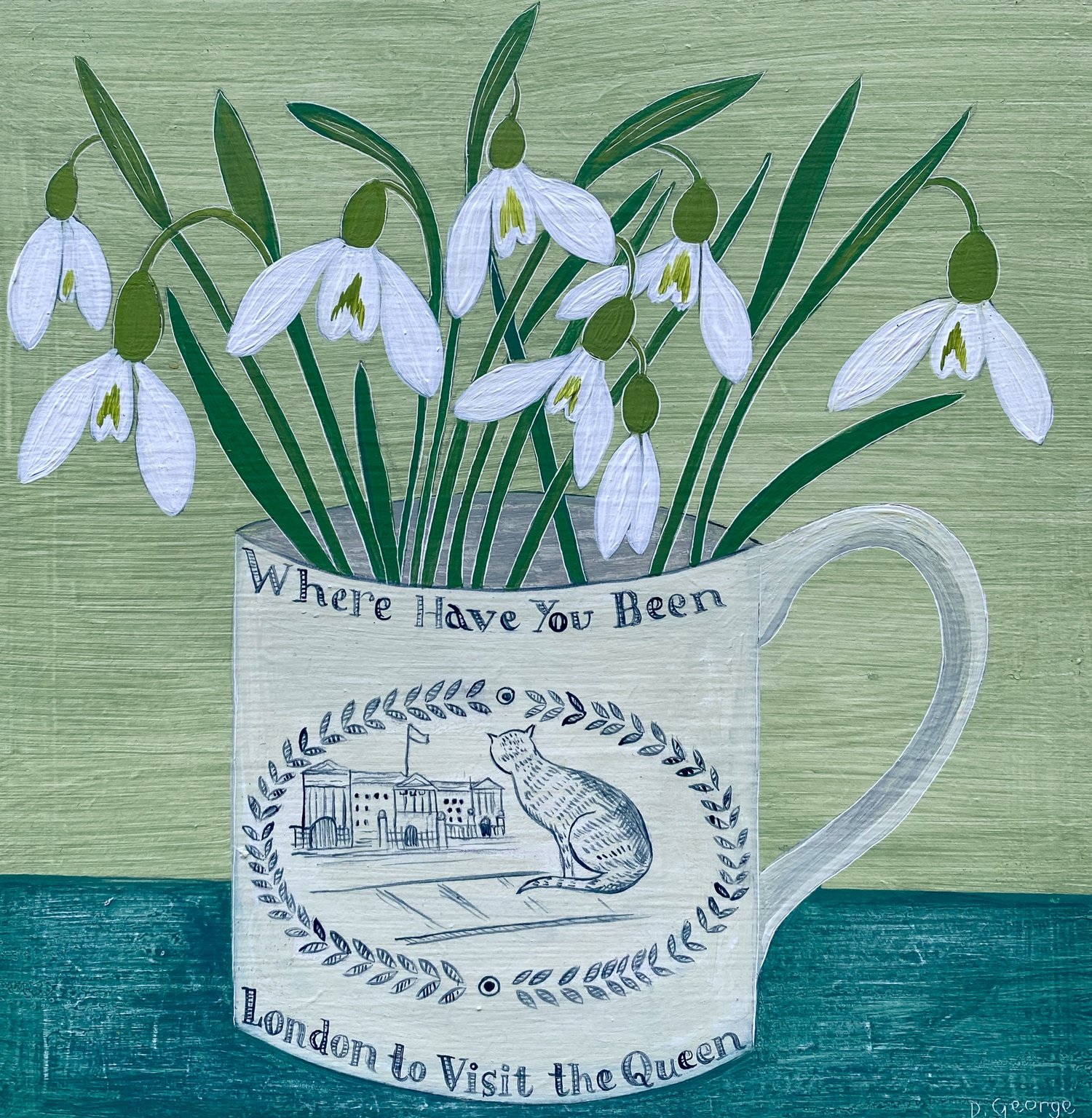 Image of Nursery Rhyme cup with Snowdrops Giclee print