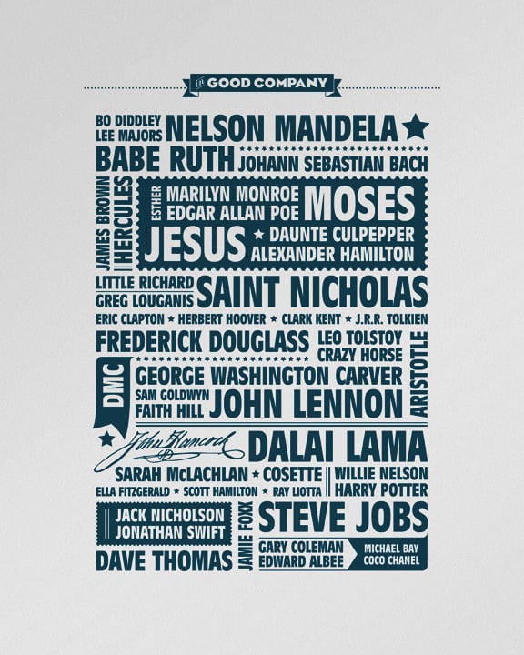 Image of "In Good Company" letterpress poster