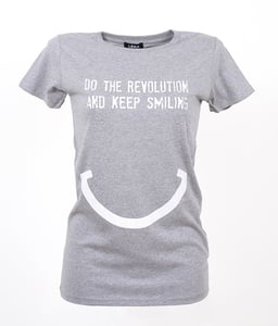 Image of DO THE REVOLUTION AND KEEP SMILING - T-Shirt grau meliert