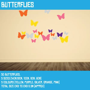 Image of Wall Art-50 butterflies 