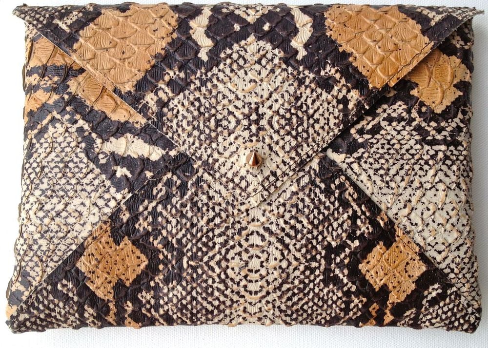 N.i.N.O design — Python Embossed Leather Clutch