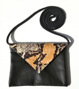 Image of Python Embossed Petit Leather Bag