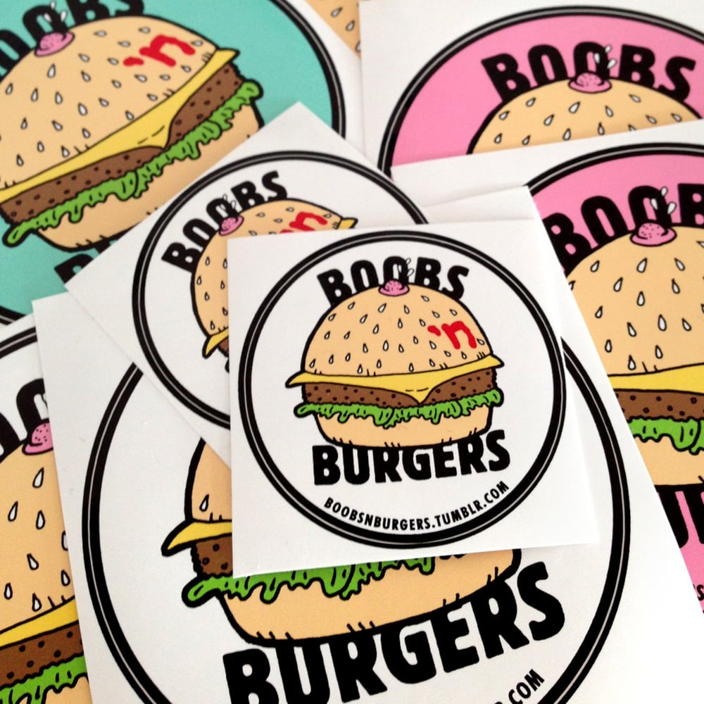 Image of boobs 'n burgers stickers