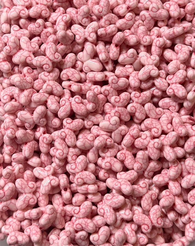 Image of Pink Vein Butterfly Beads