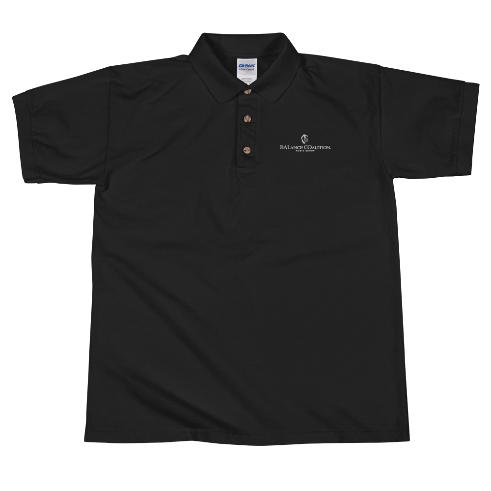 Image of Balance Coalition Music Group Embroidered Polo Shirt (Black)