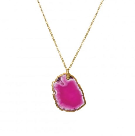 Image of Poppy Natural Stone Necklace:: Raspberry Pink
