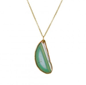 Image of Poppy Natural Stone Necklace:: Emerald Green