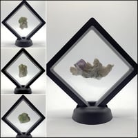 Image 1 of Octahedral YGX Fluorite & Candle Quartz with 4" Display - 5 Styles 