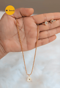 Image 3 of EvilEye (Hand) Pendant Set in Disco Chain