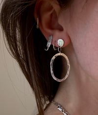 Image 3 of Hammered circle earrings