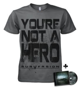 Image of Charcoal "Not A Hero" T-Shirt or CD Bundle