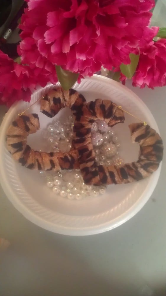 Image of Plush animal print heart