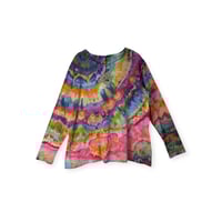 Image 1 of 2XL Ladies Long-Sleeve Stretch Tee in Euphoria Agate Ice Dye