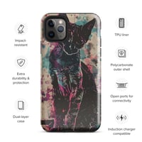 Image 6 of Colorful Watercolor Paint Splatters Black Cat Tough Case for iPhone®